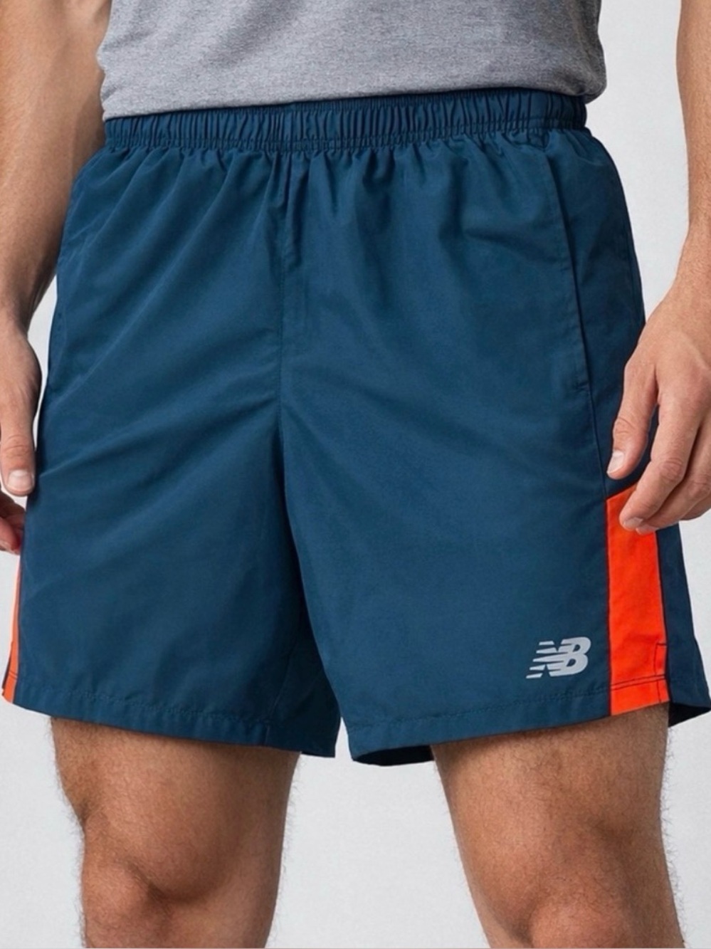 New Balance Accelerate 5" Running Shorts Teal Orange Men's Small NB Dry